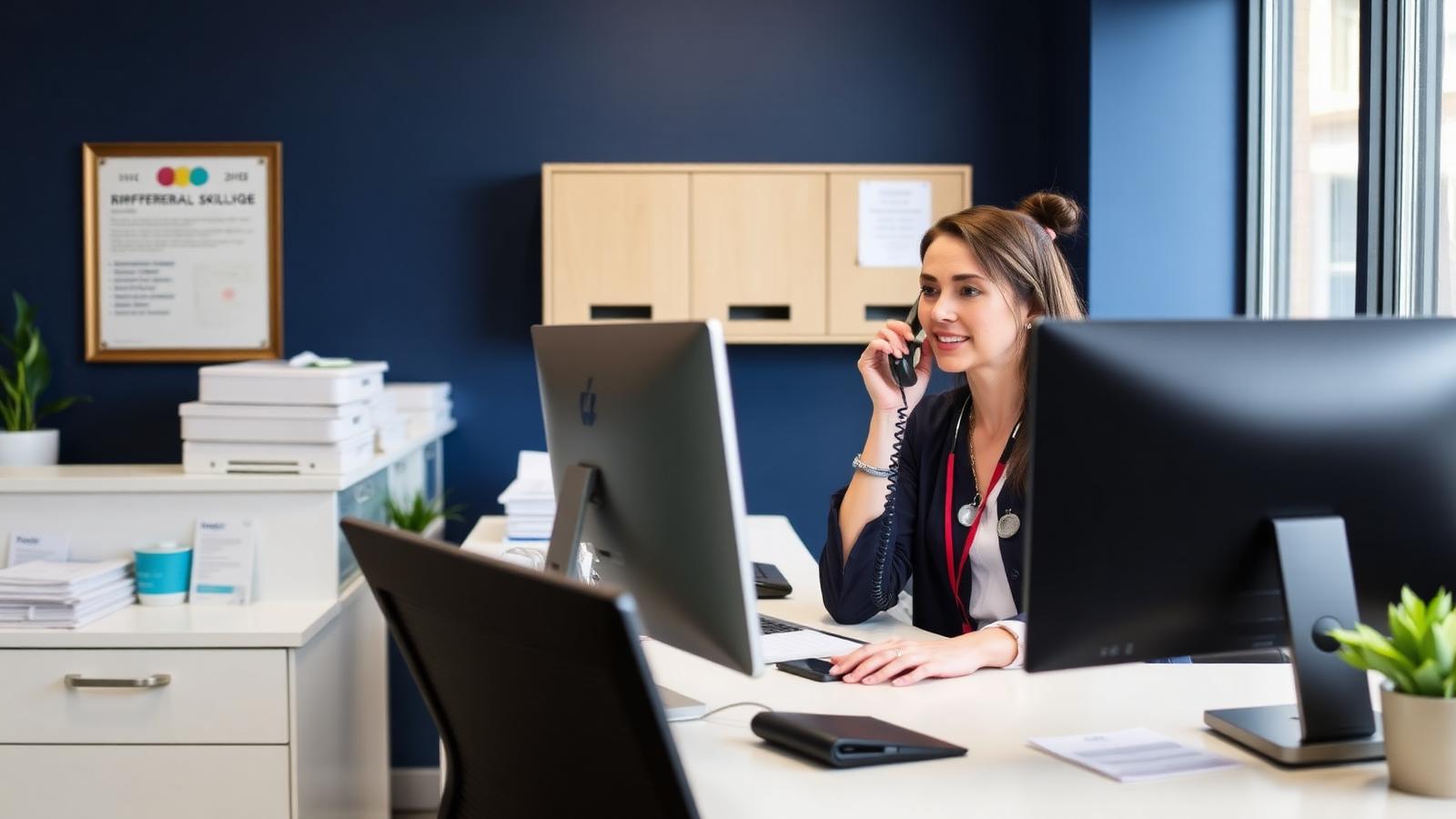 Referral coordinator at the clinic front office